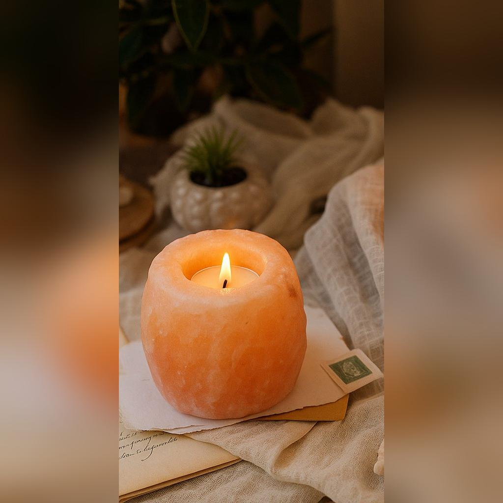 Himalayan Salt Circle of Glow Candle Holder