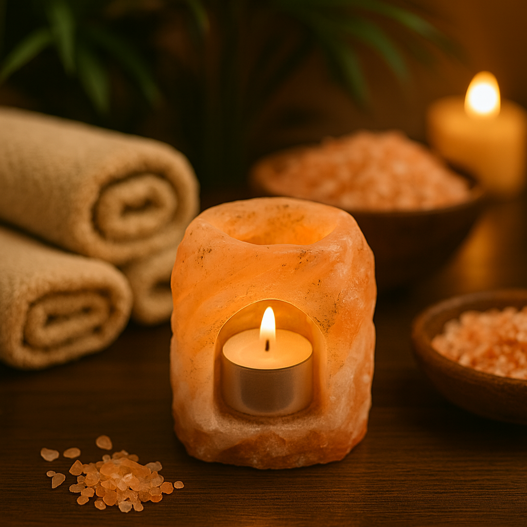 Himalayan Salt Glow Cave Candle Holder